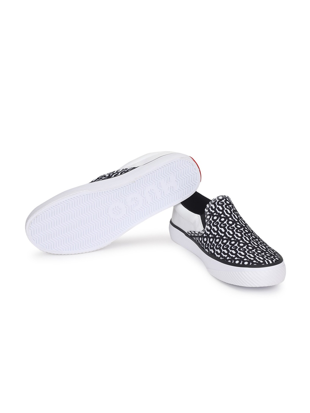 

HUGO Men White Woven Design Leather Slip-On Sneakers