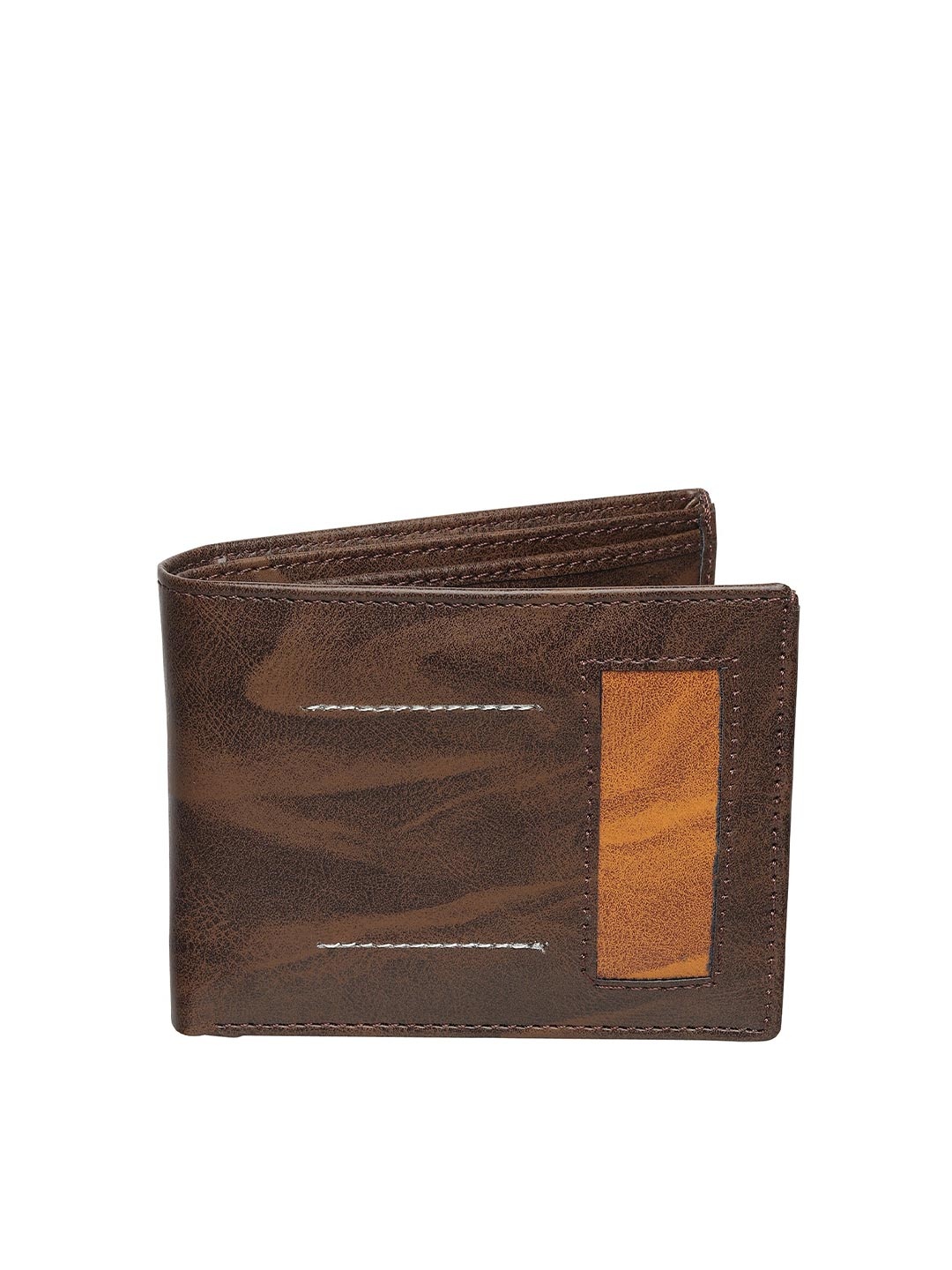 

HENEDA Men Brown PU Two Fold Wallet