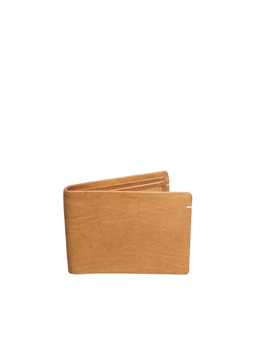 

HENEDA Men Cream-Coloured Leather Two Fold Wallet