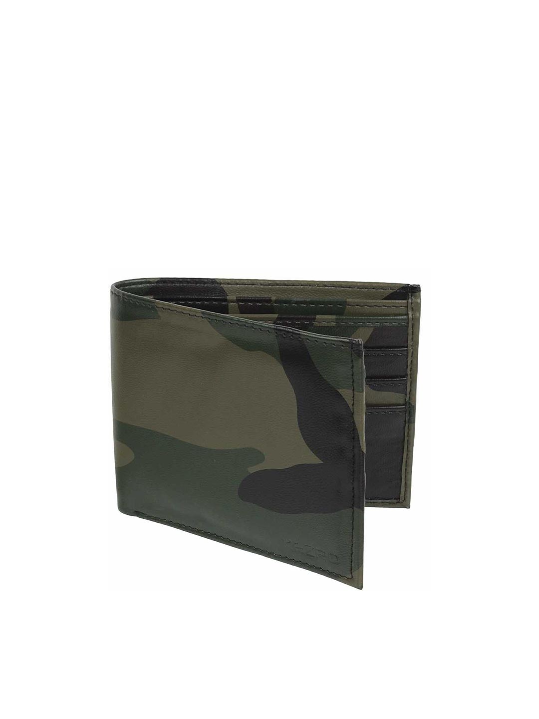 

HENEDA Men Tan Camouflage Printed PU Two Fold Wallet with Passport Holder