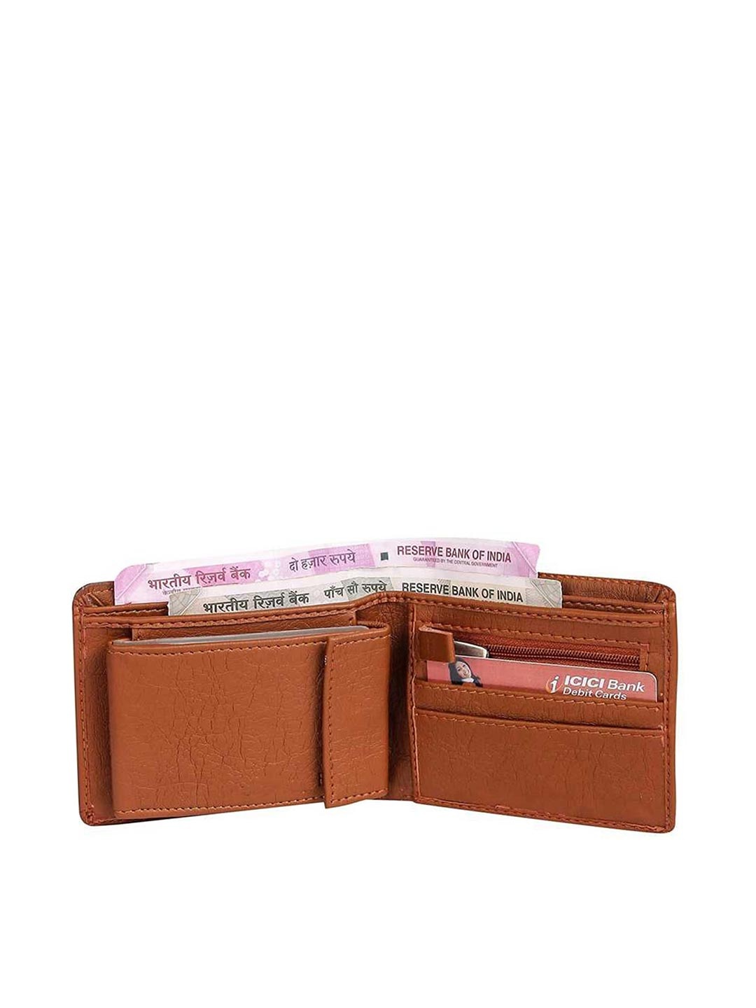 

HENEDA Men Tan Textured PU Two Fold Wallet