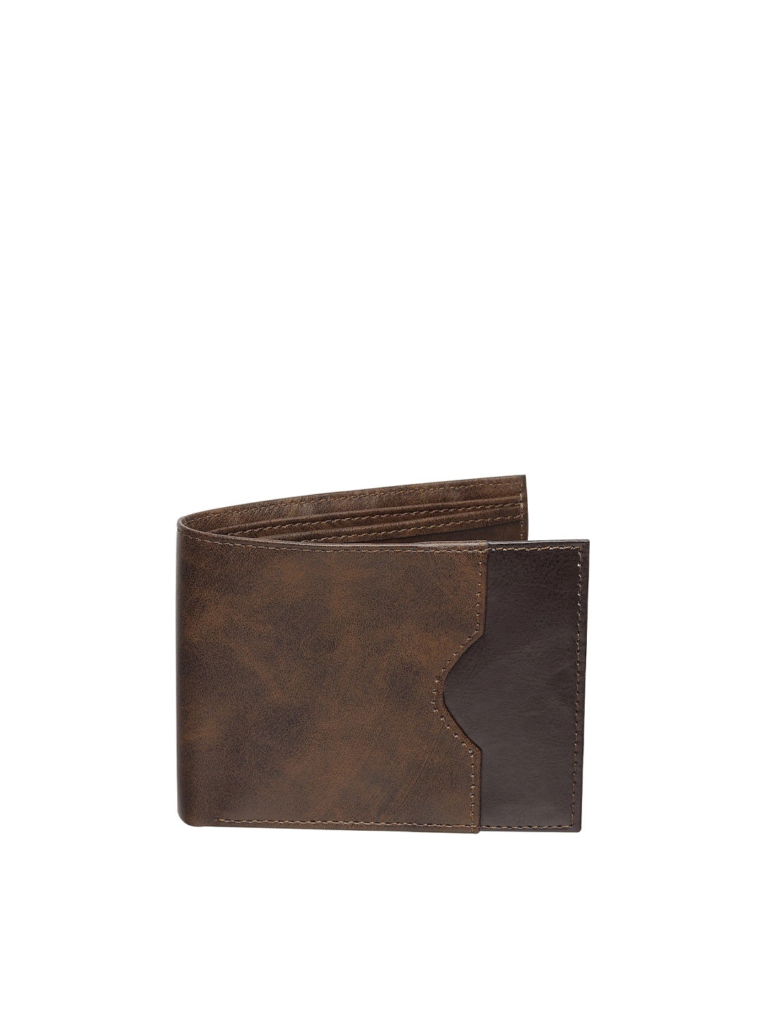 

HENEDA Men Brown PU Two Fold Wallet