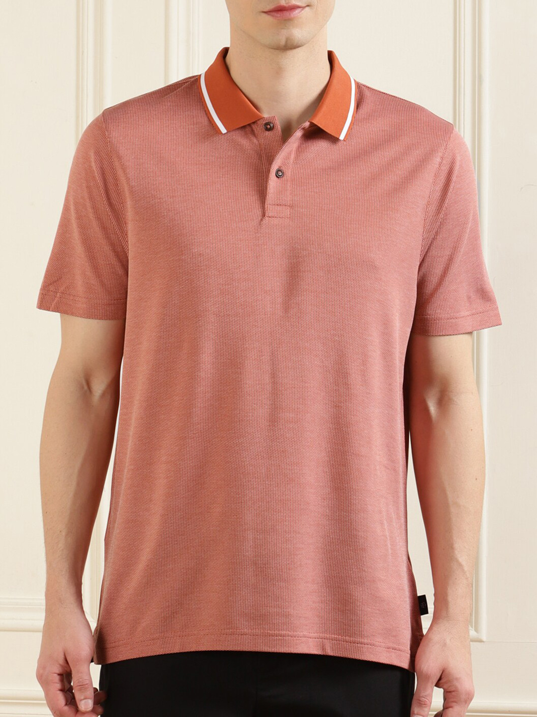

Ted Baker Men Red Polo Collar Pure Cotton T-shirt