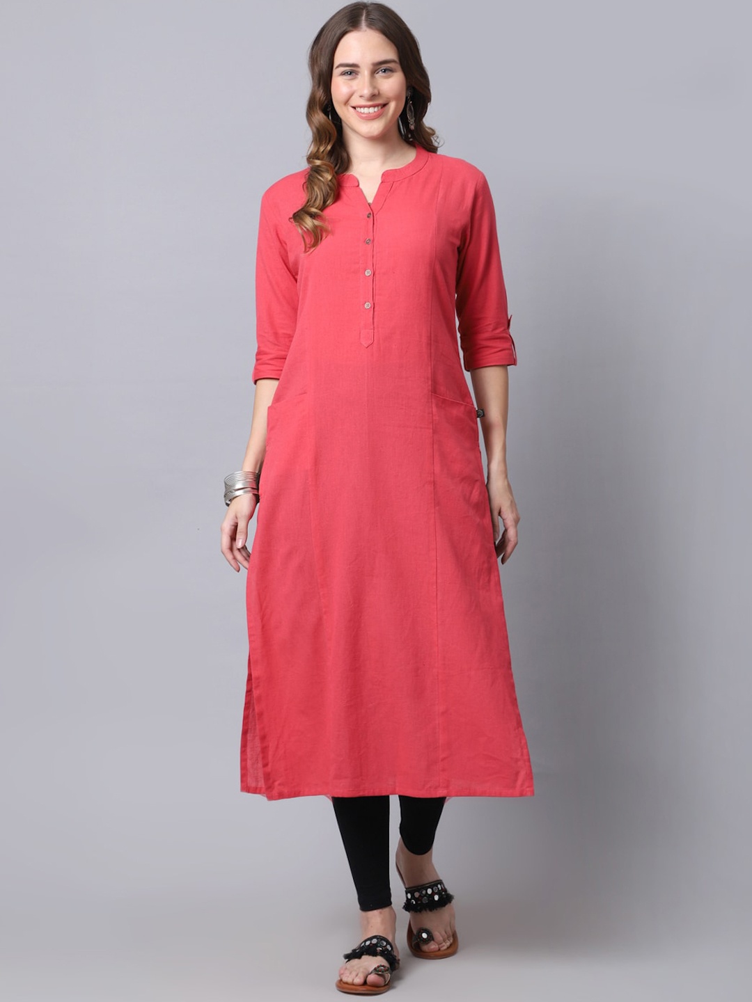 

Pistaa Women Peach-Coloured Kurta