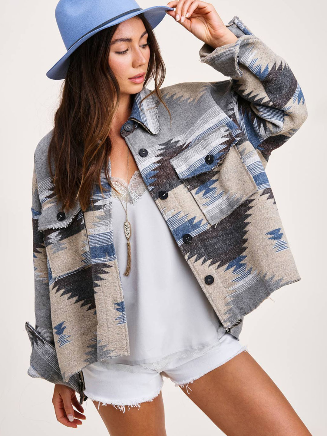 

StyleCast Women Khaki Striped Cotton Tailored Long Sleeves Jacket