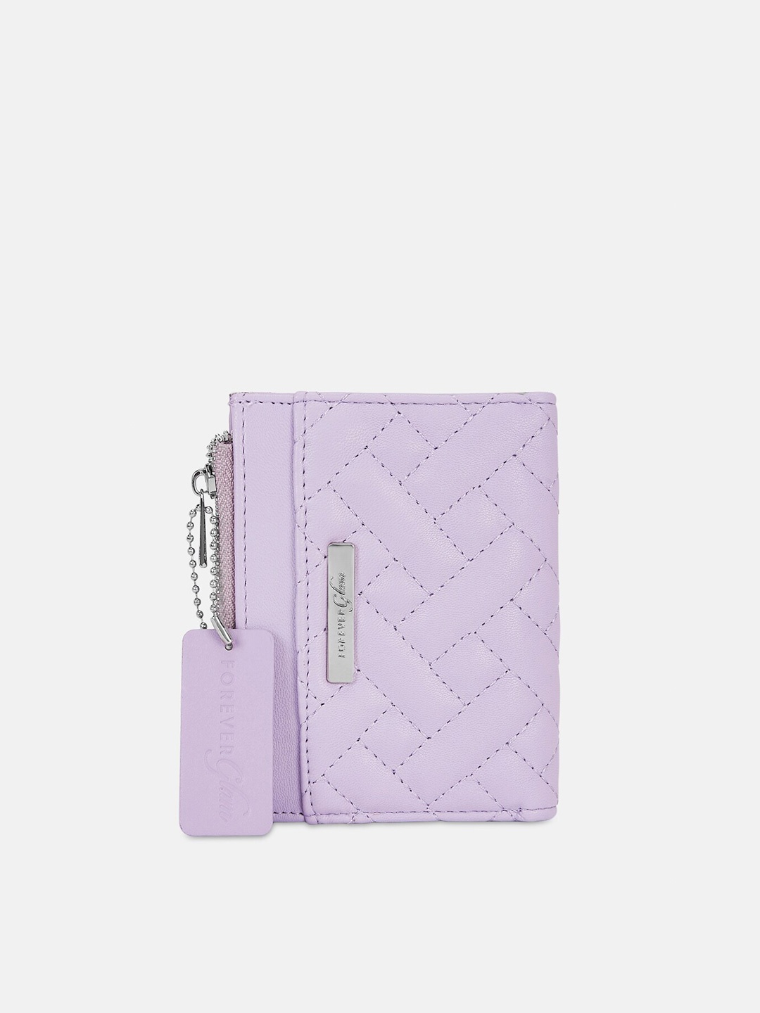 

Forever Glam by Pantaloons Women Purple Checked Two Fold Wallet