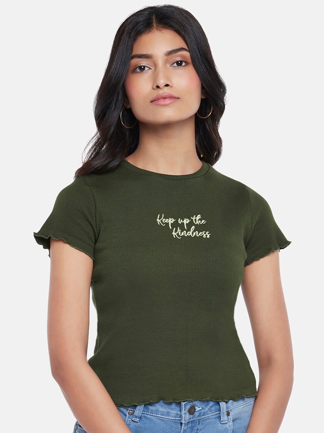 

People Green Print Top