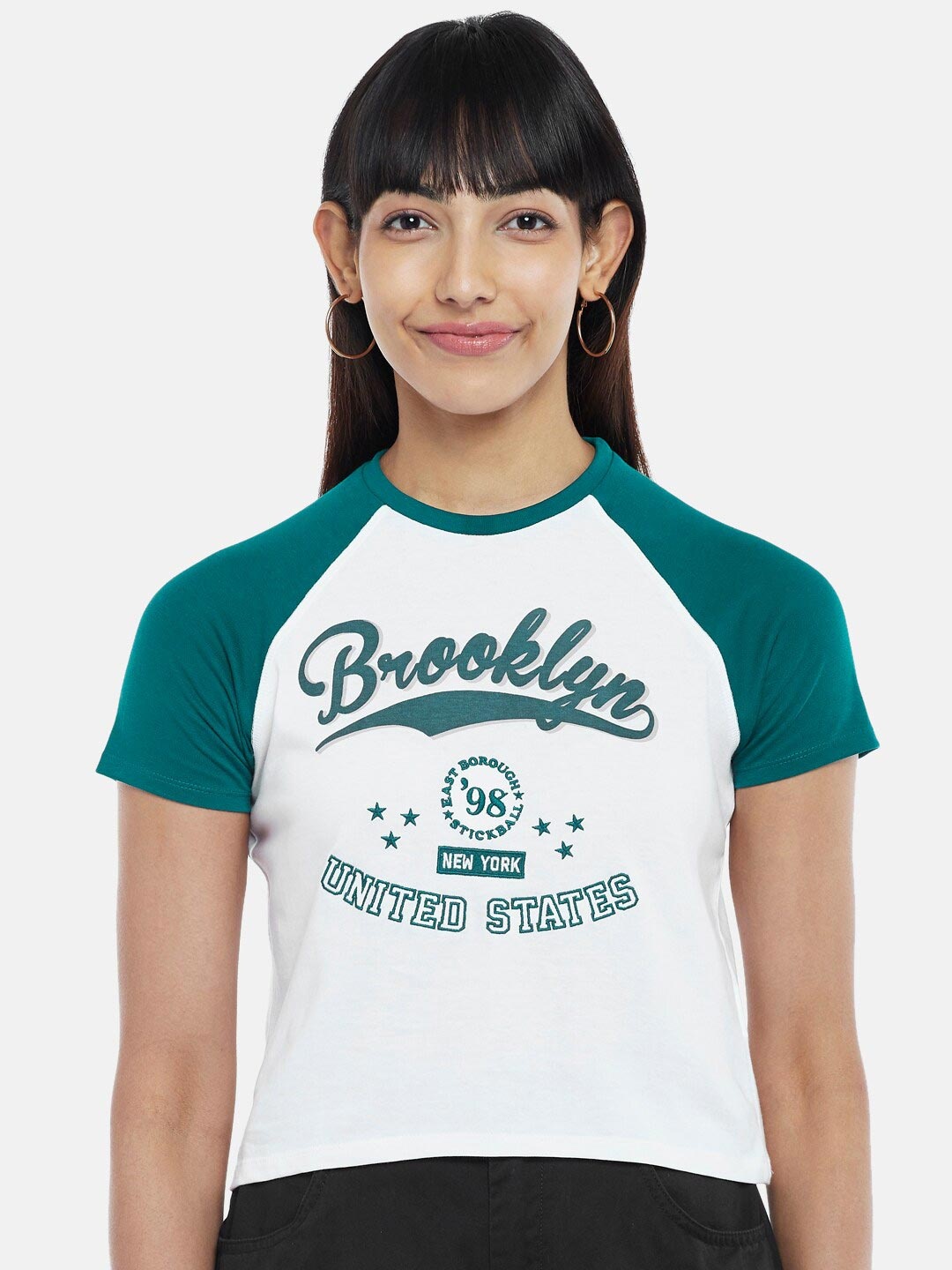 

People Women White Graphic Print Top
