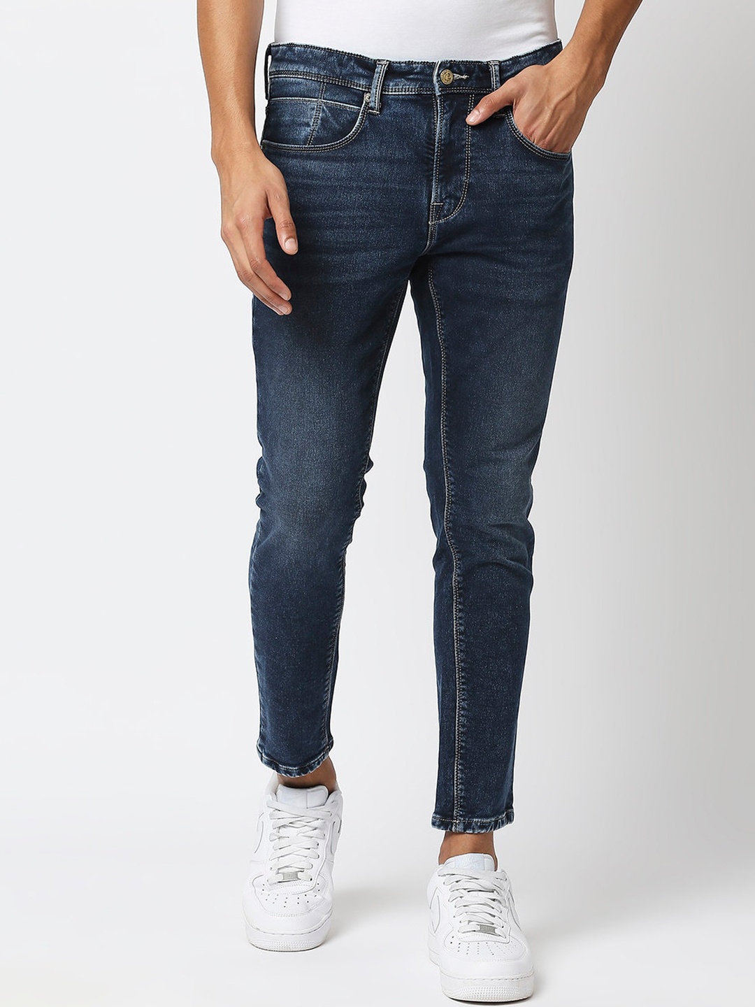 

Pepe Jeans Men Blue Skinny Fit Light Fade Mid Waist Ankle Stretchable Jeans