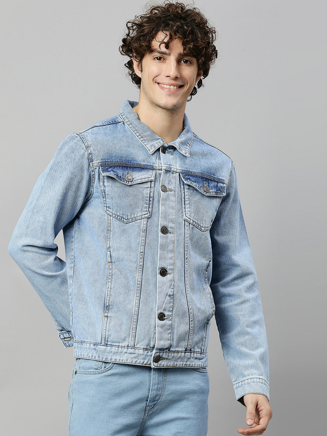 

Hubberholme Men Blue Washed Lightweight Outdoor Denim Jacket