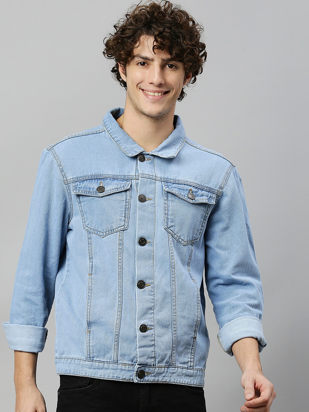 

Hubberholme Men Blue Washed Lightweight Denim Jacket