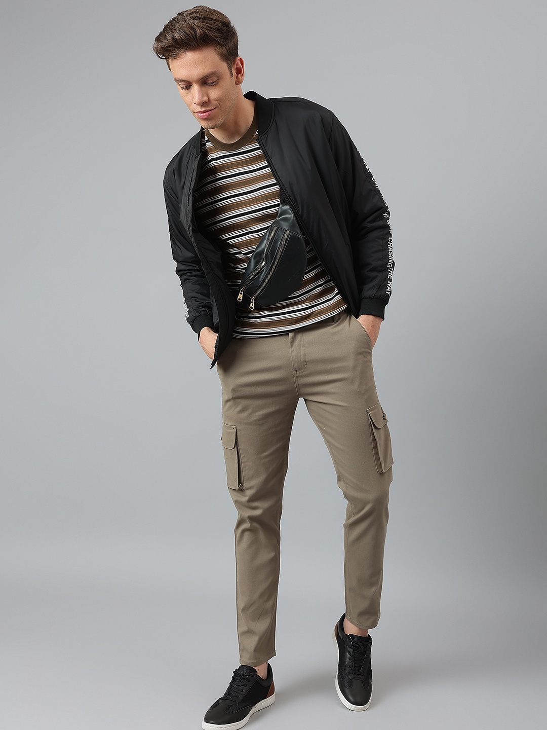 

Dennis Lingo Men Black Outdoor Bomber Jacket