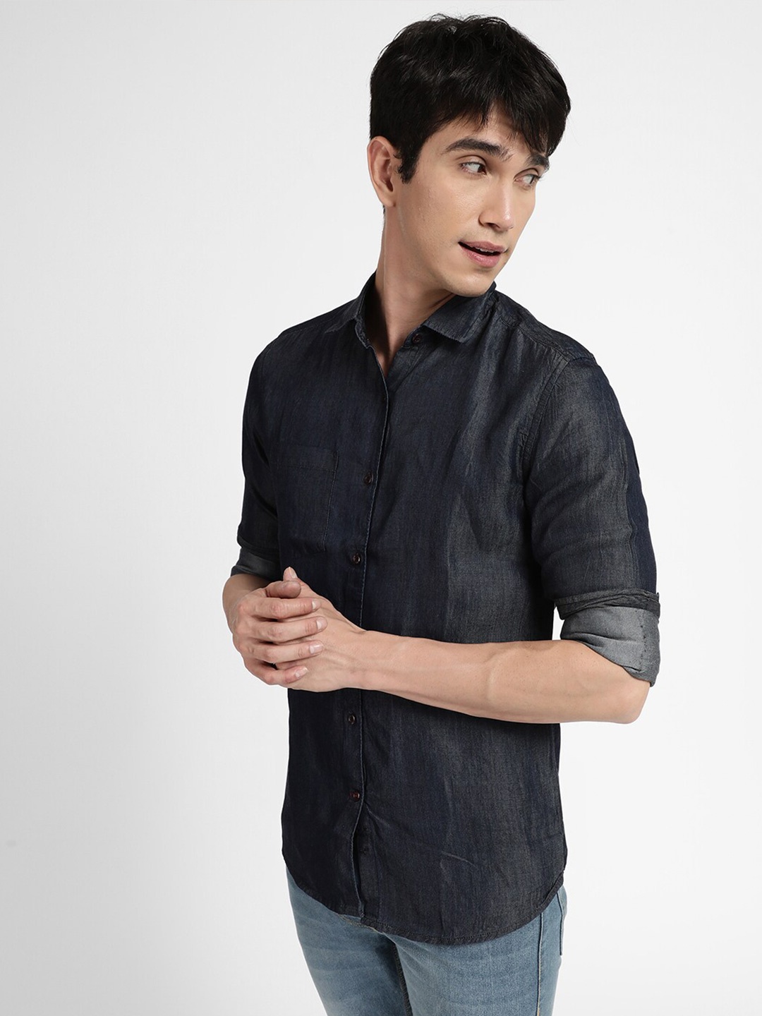 

VASTRADO Men Black Casual Long sleeve Shirt