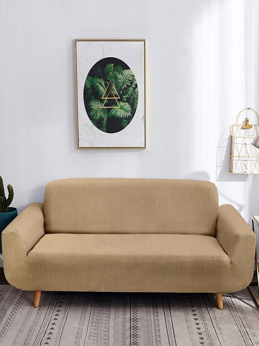 

Cortina Beige Jacquard 3 Seater Stretchable Non-Slip Sofa Cover