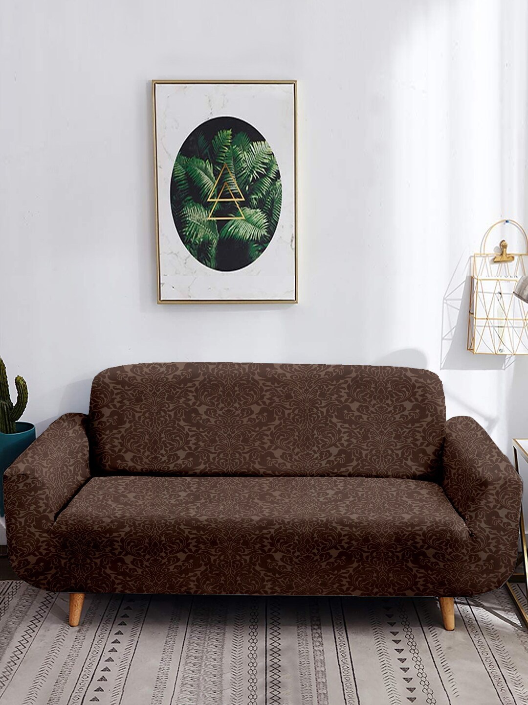 

Cortina Brown Printed 4-Seater Stretchable Non-Slip Sofa Slipcover