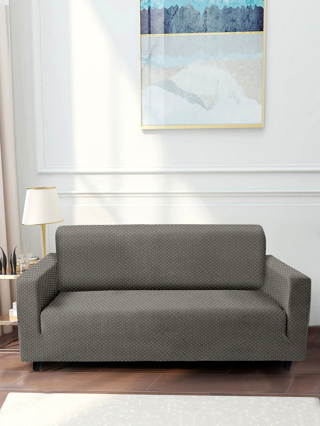 

Cortina Grey Jacquard 2 Seater Stretchable Non-Slip Sofa Cover