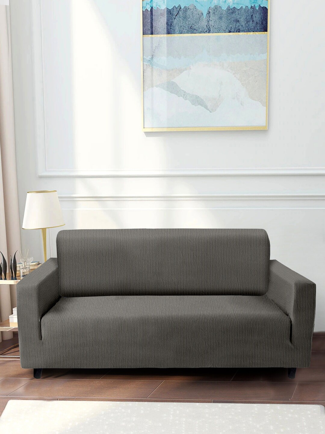 

Cortina Grey Printed 3-Seater Stretchable Non-Slip Sofa Slipcover