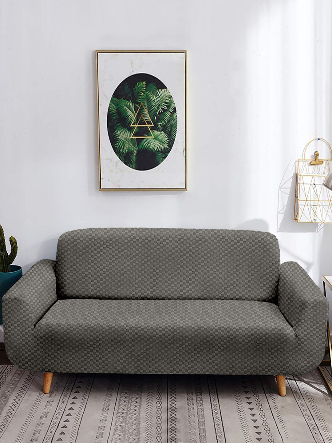 

Cortina Grey Printed 3-Seater Stretchable Non-Slip Sofa Slipcover