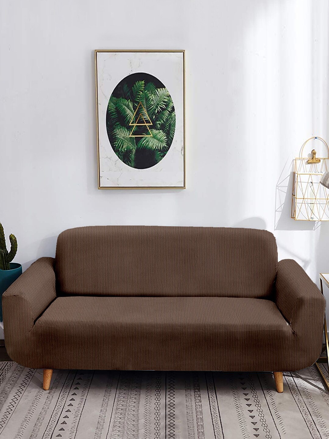 

Cortina Brown Printed 3-Seater Stretchable Non-Slip Sofa Slipcover