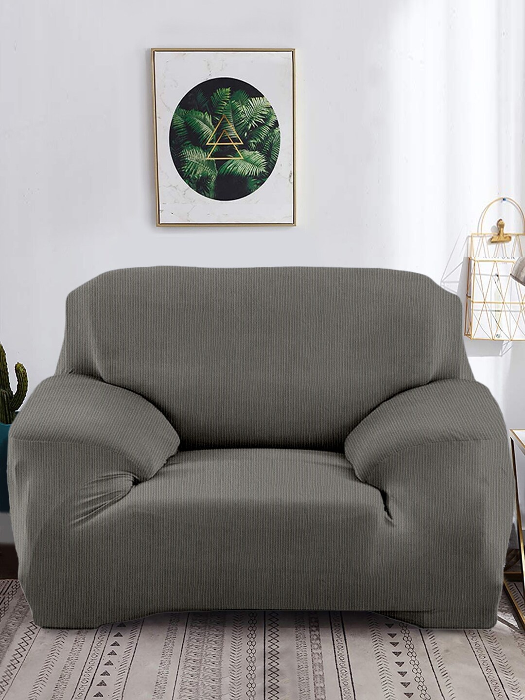 

Cortina Grey Printed 1-Seater Stretchable Non-Slip Sofa Slipcover