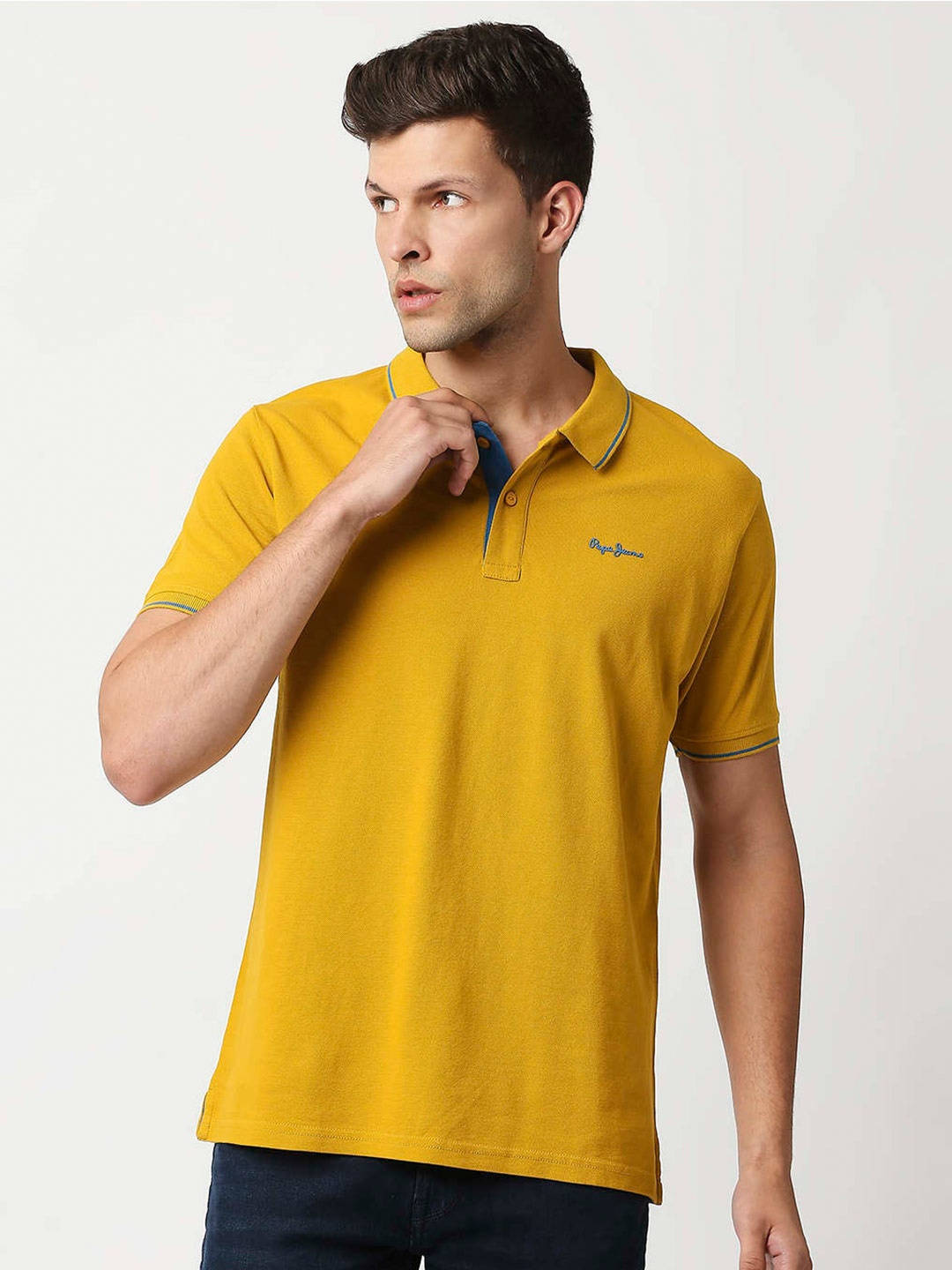 

Pepe Jeans Men Yellow Polo Collar T-shirt