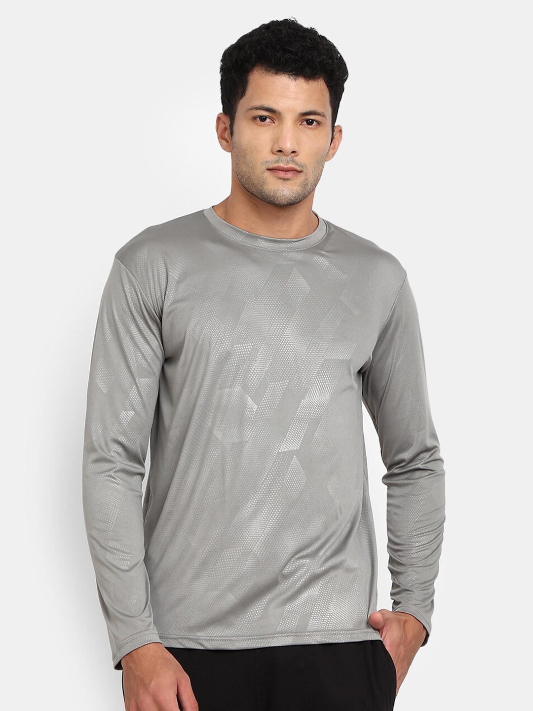 

V-Mart Men Grey Slim Fit T-shirt