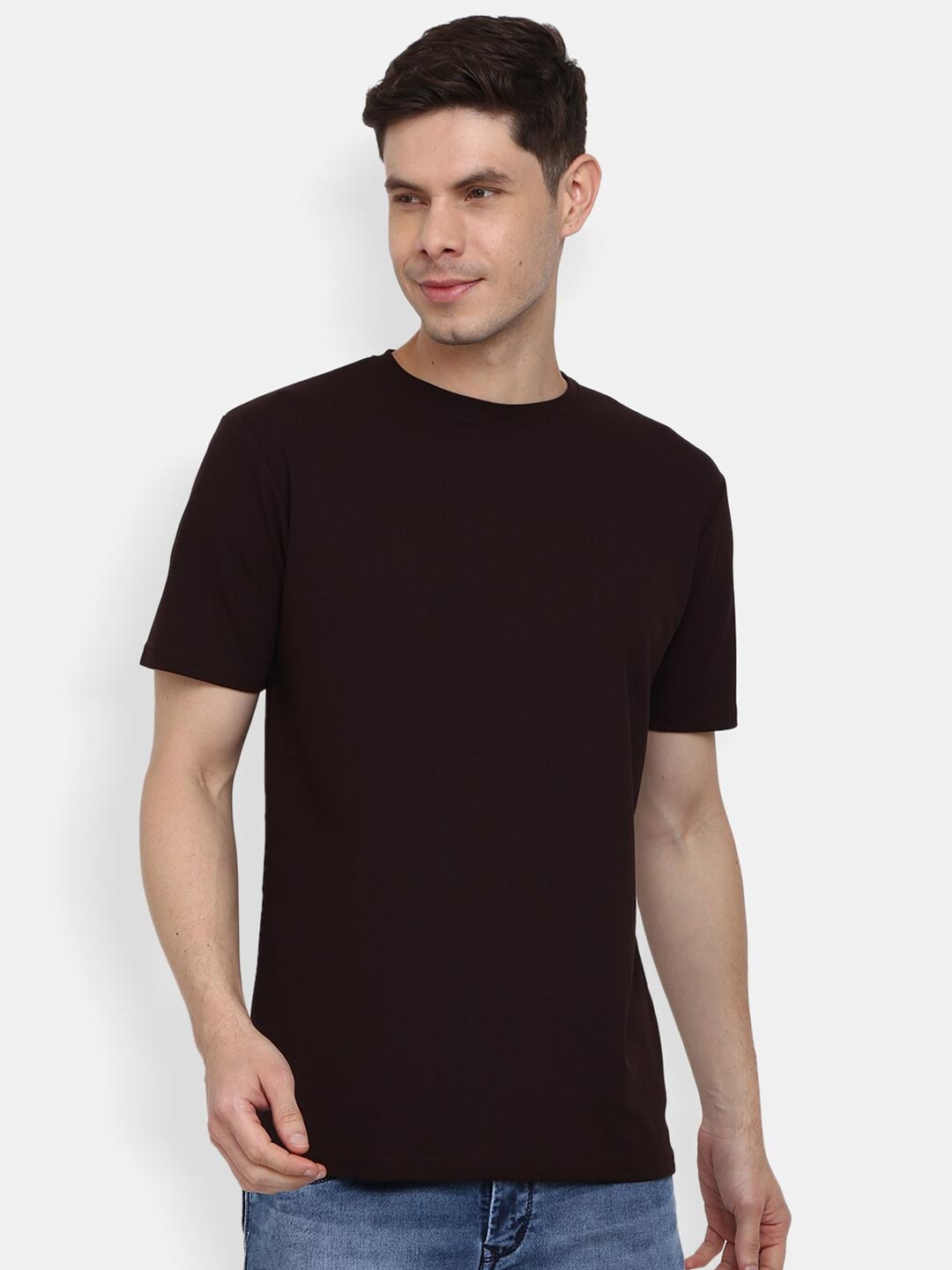 

V-Mart Men Brown Slim Fit T-shirt