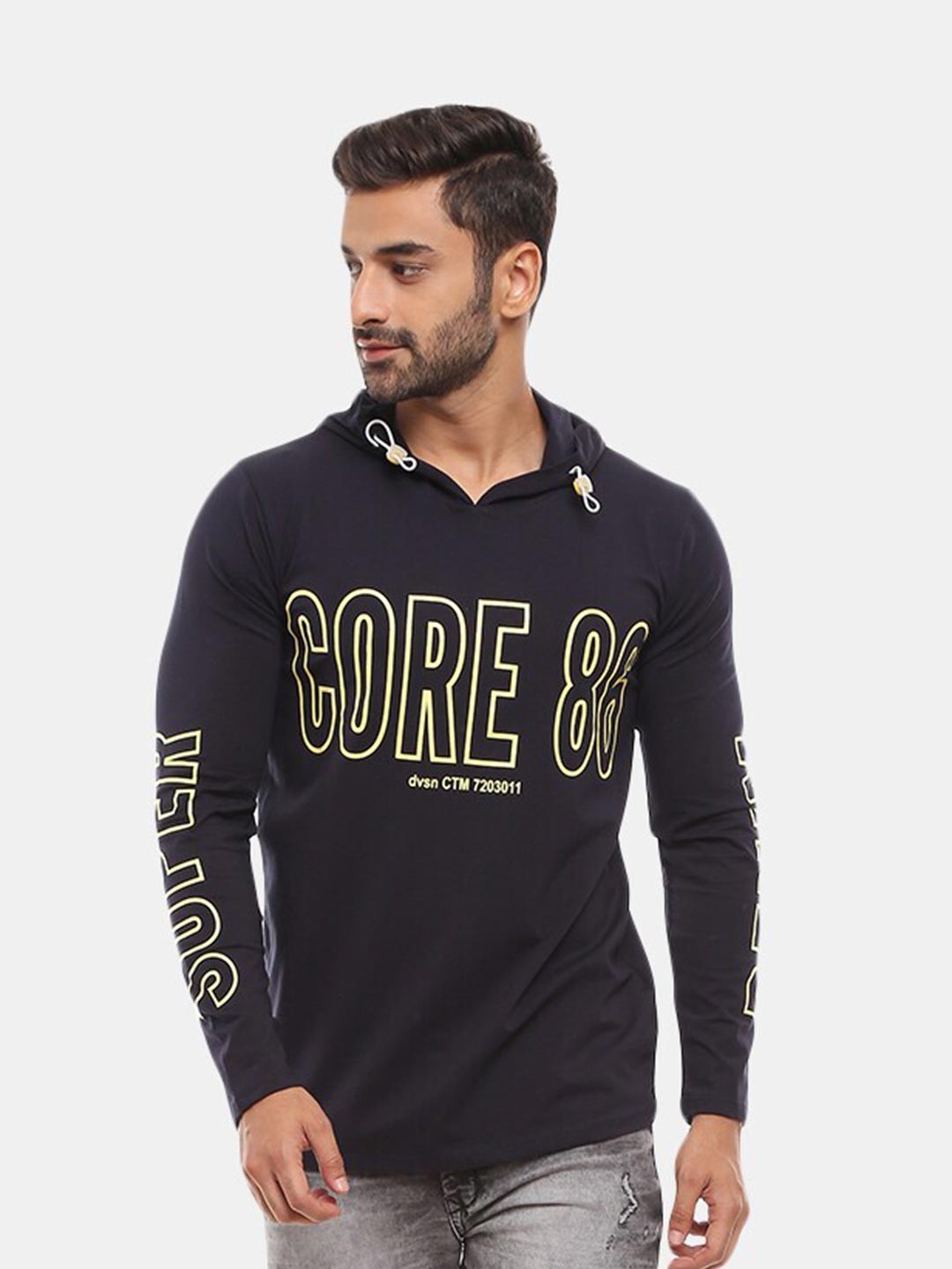 

V-Mart Men Blue Typography Printed Slim Fit T-shirt