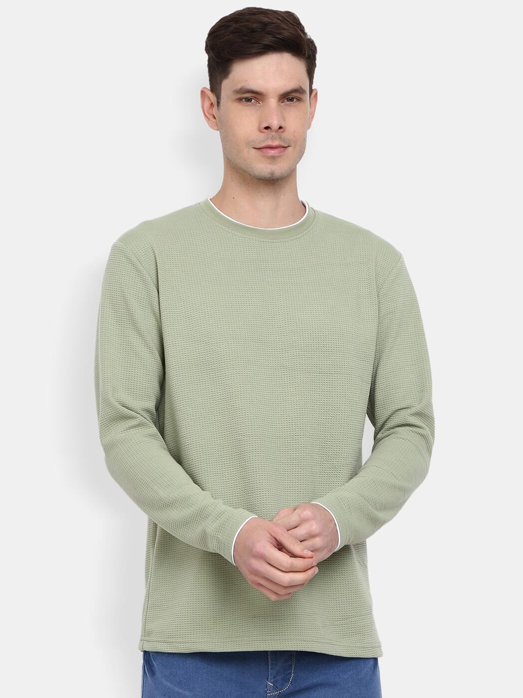 

V-Mart Men Green Cotton T-shirt