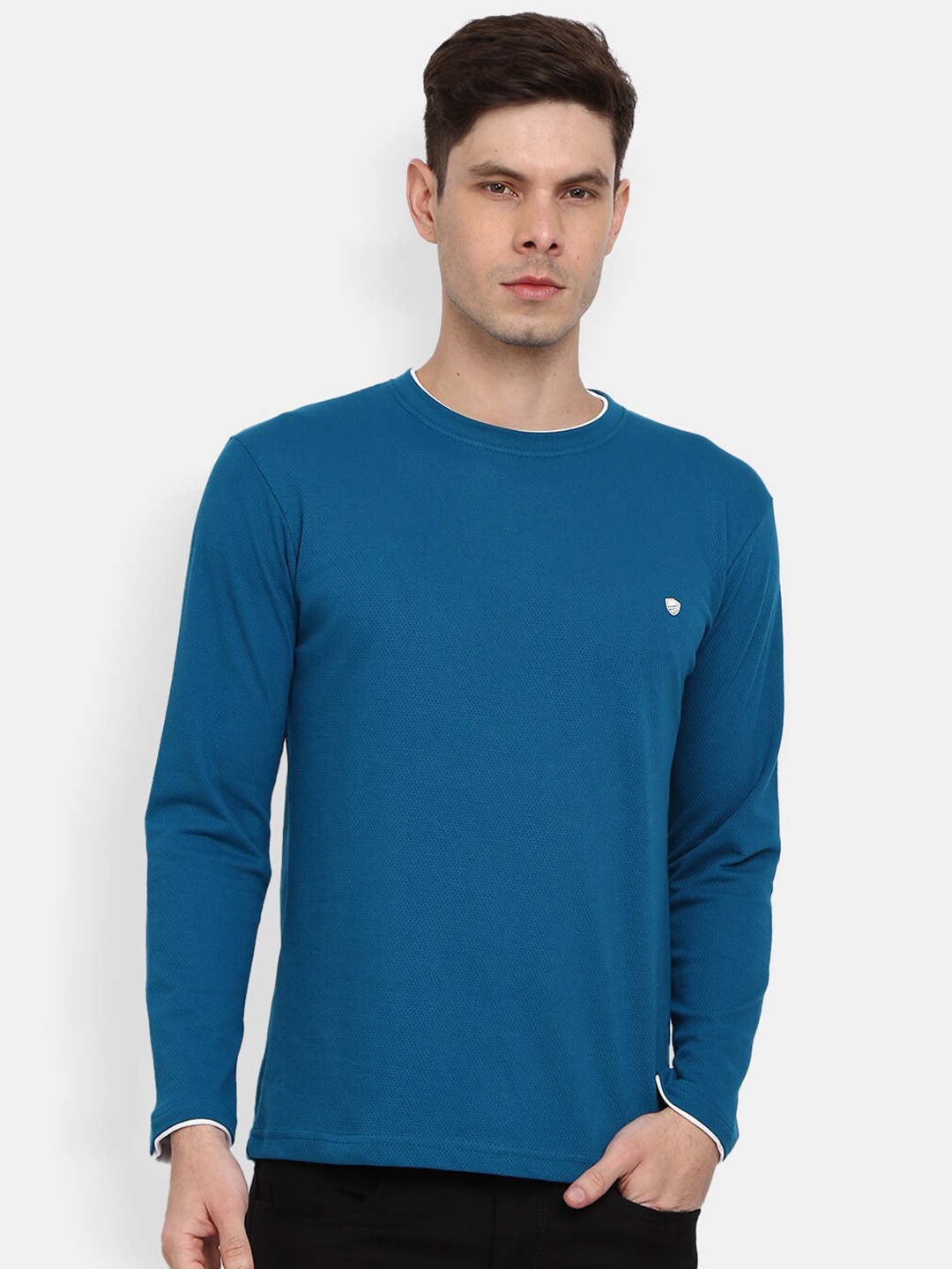 

V-Mart Men Teal Slim Fit T-shirt