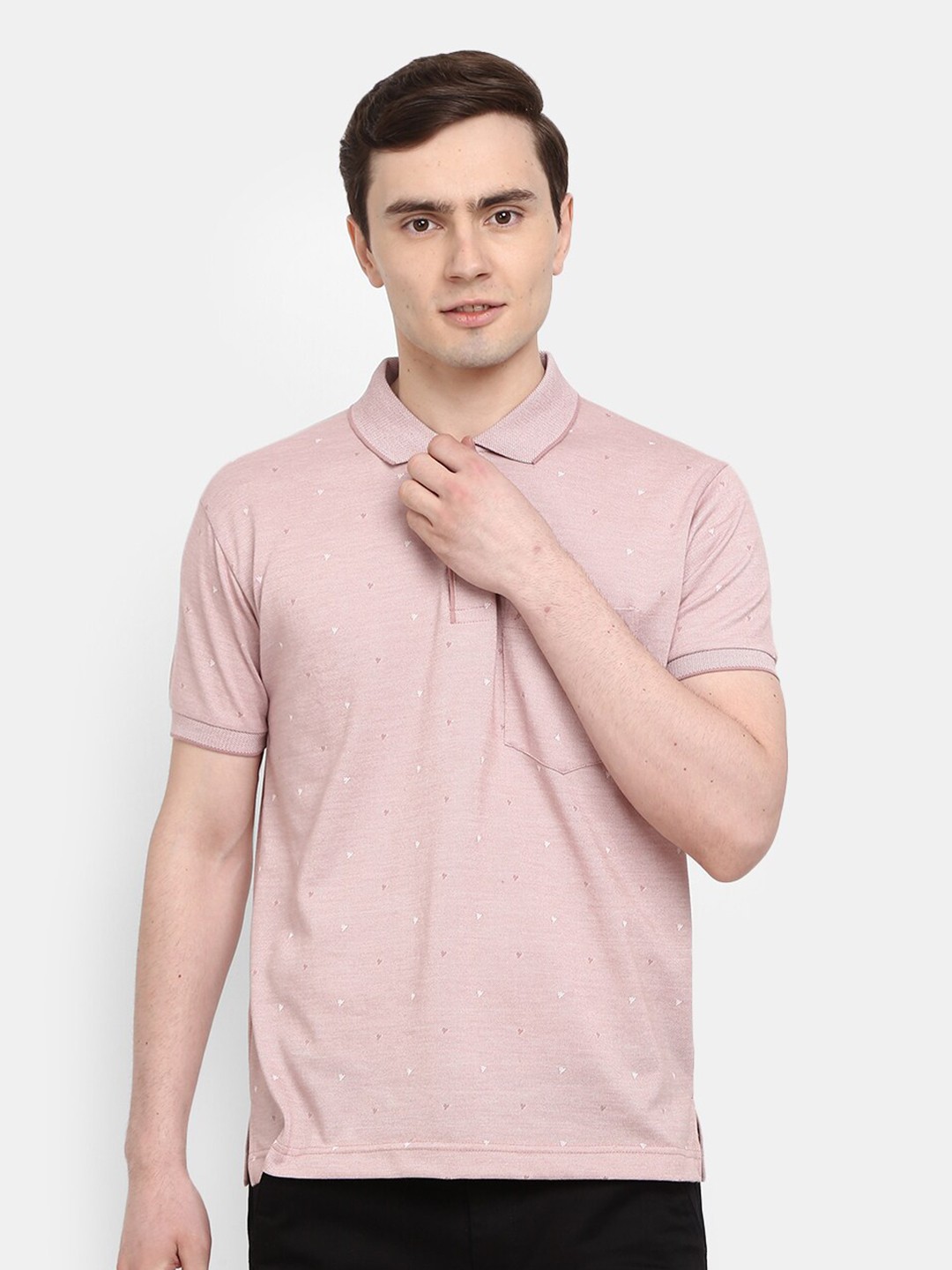 

V-Mart Men Pink Polo Collar T-shirt