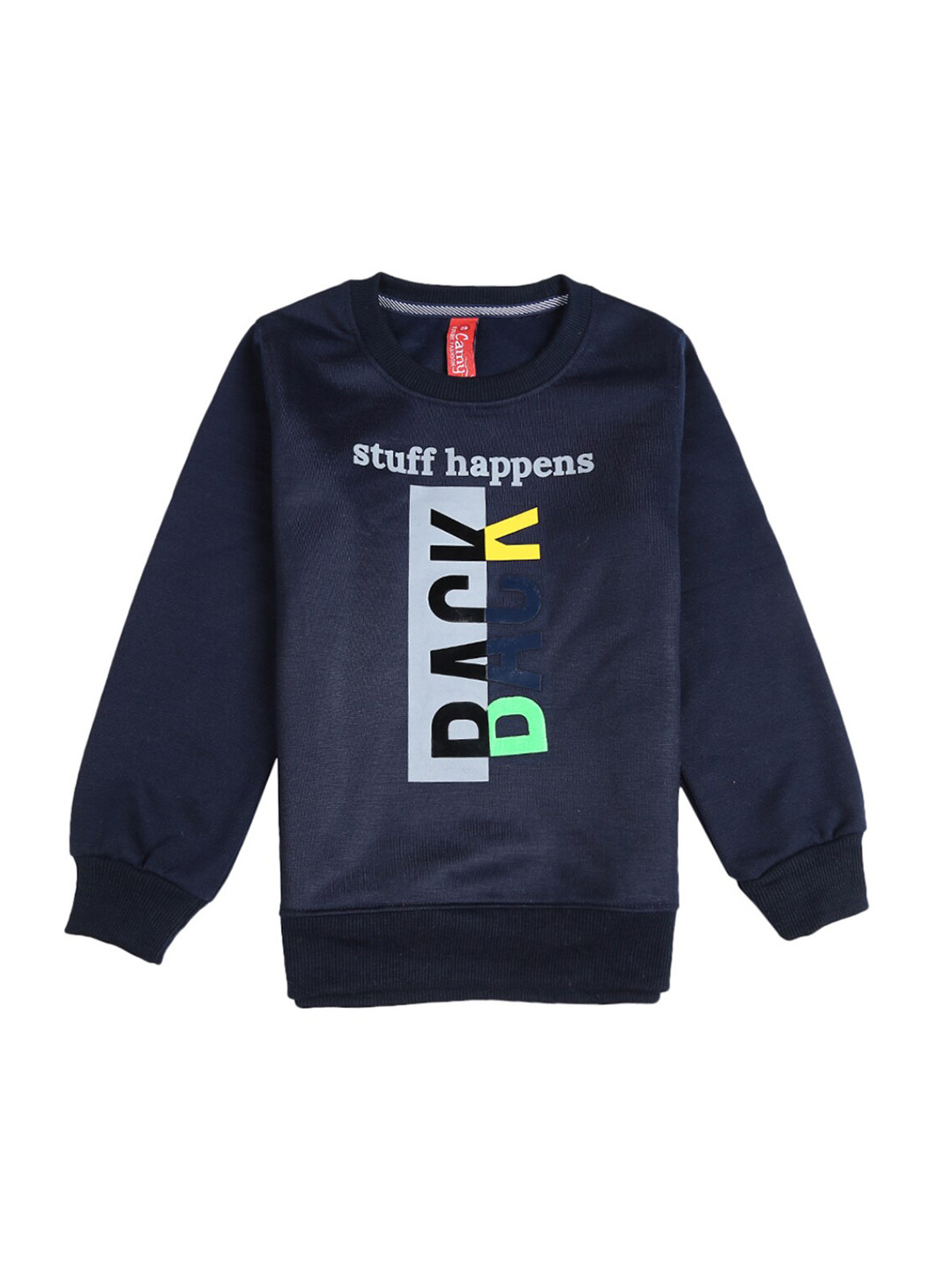 

V-Mart Boys Navy Blue Striped Pullover Sweatshirt