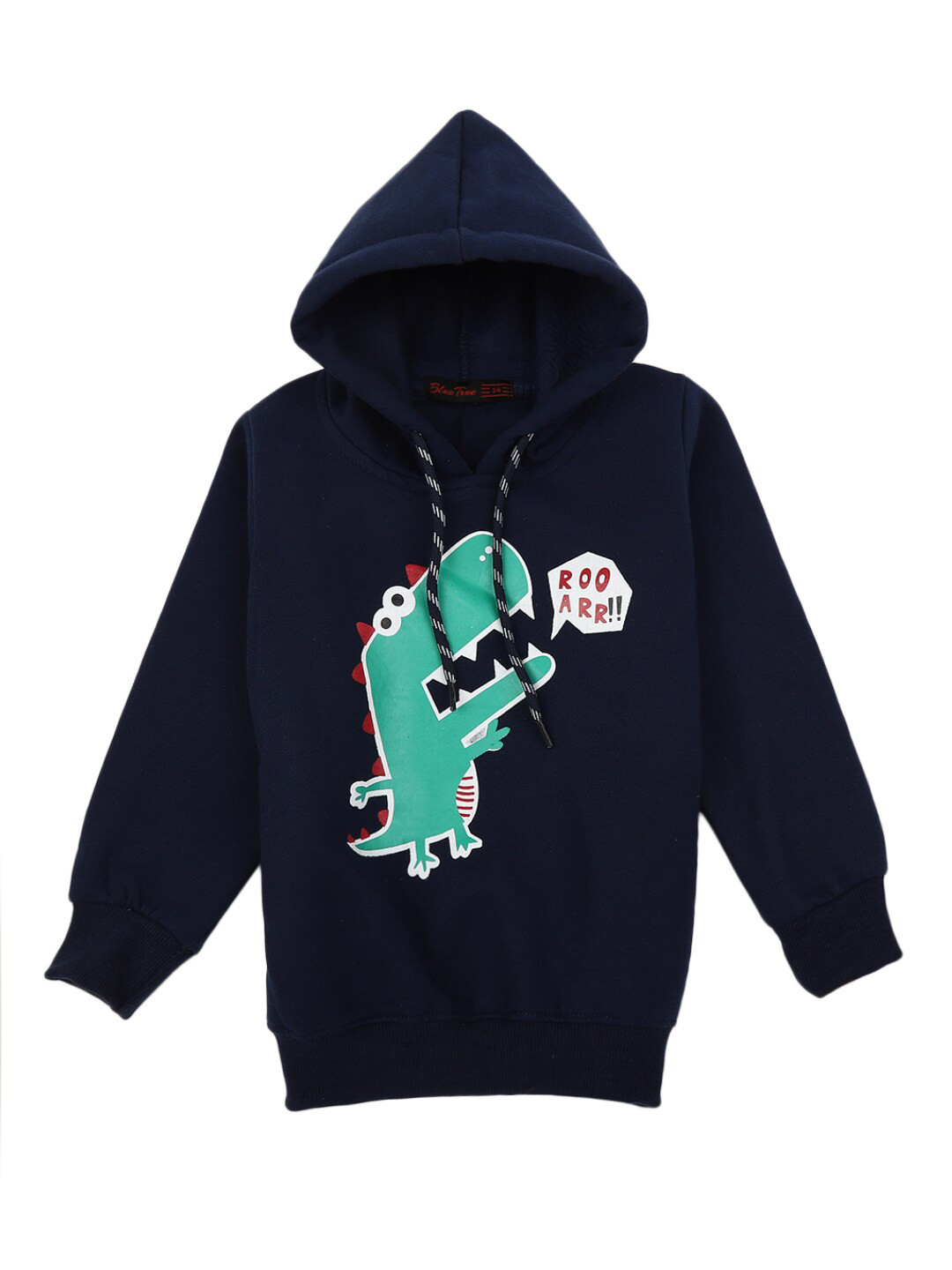 

V-Mart Boys Navy Blue Printed Fleece Hooded T-shirt