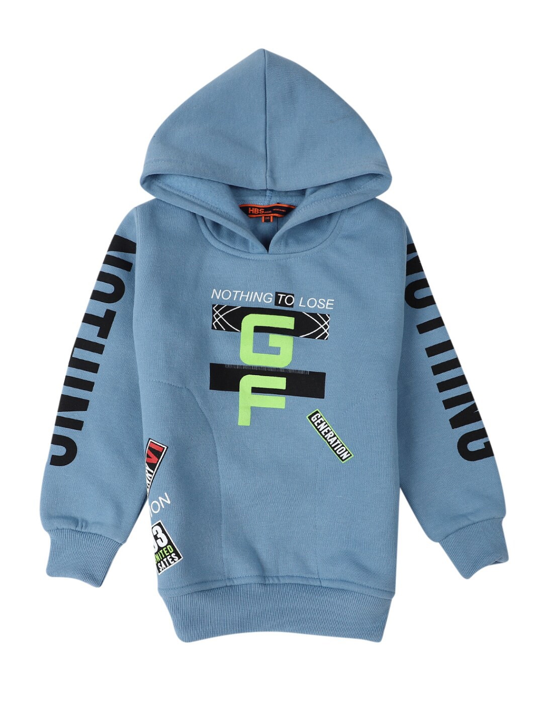 

V-Mart Boys Blue Typography Printed Applique T-shirt
