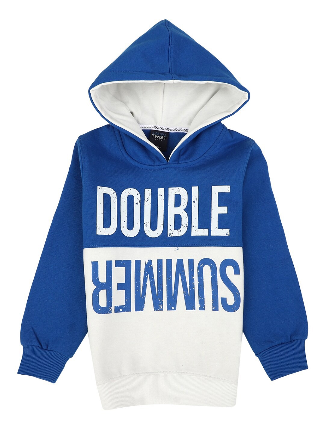 

V-Mart Boys Blue Printed Hooded Cotton Sweatshirt