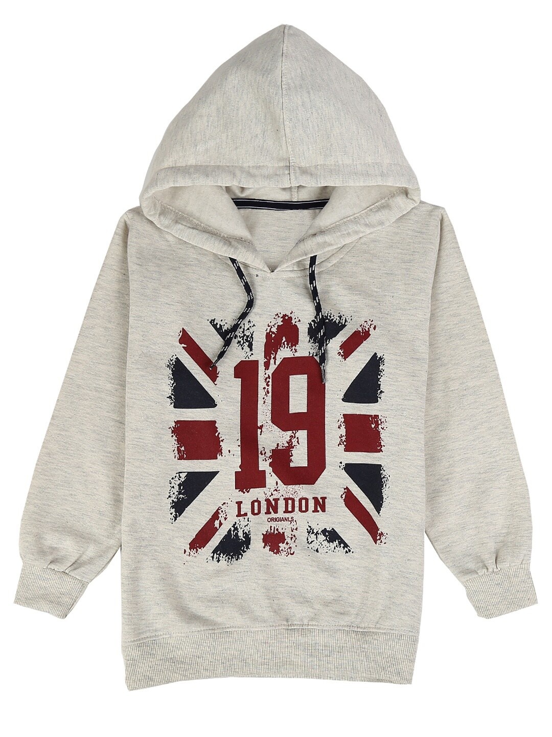 

V-Mart Boys Grey Melange Typography Printed T-shirt