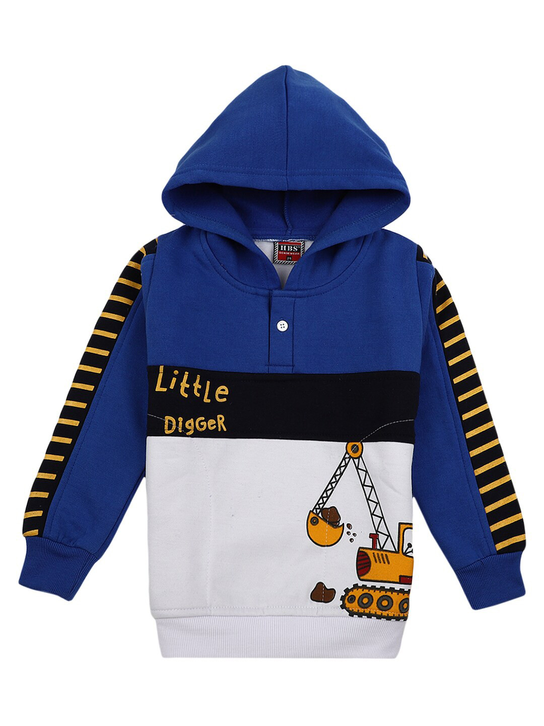 

V-Mart Boys Blue Typography Colourblocked Applique T-shirt