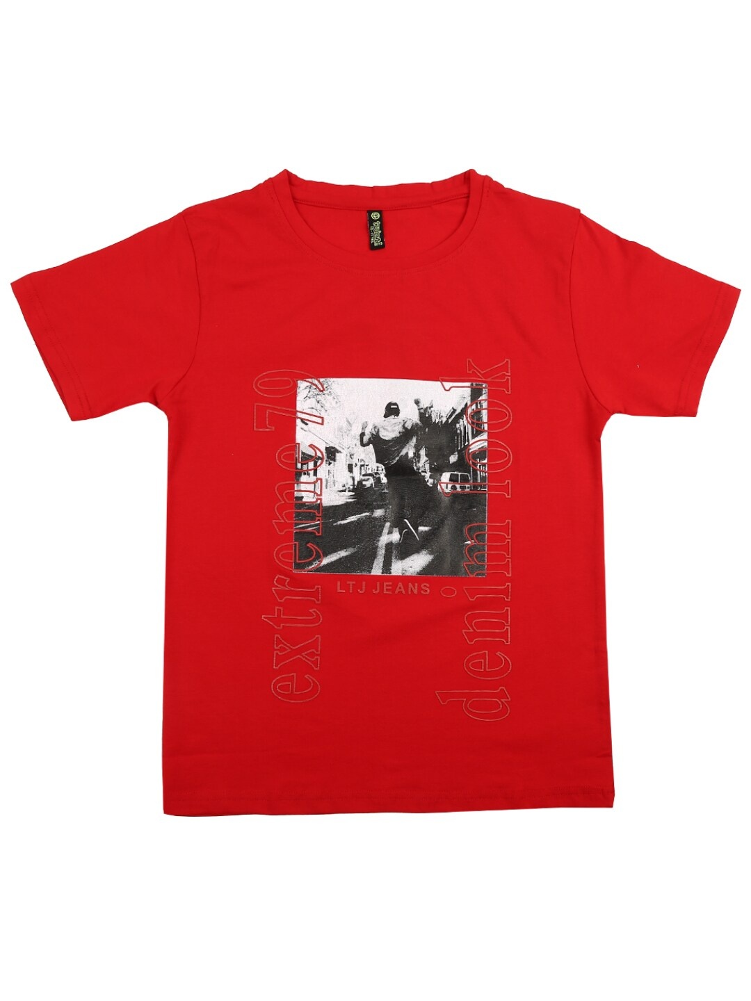 

V-Mart Boys Red Biker Printed Applique T-shirt