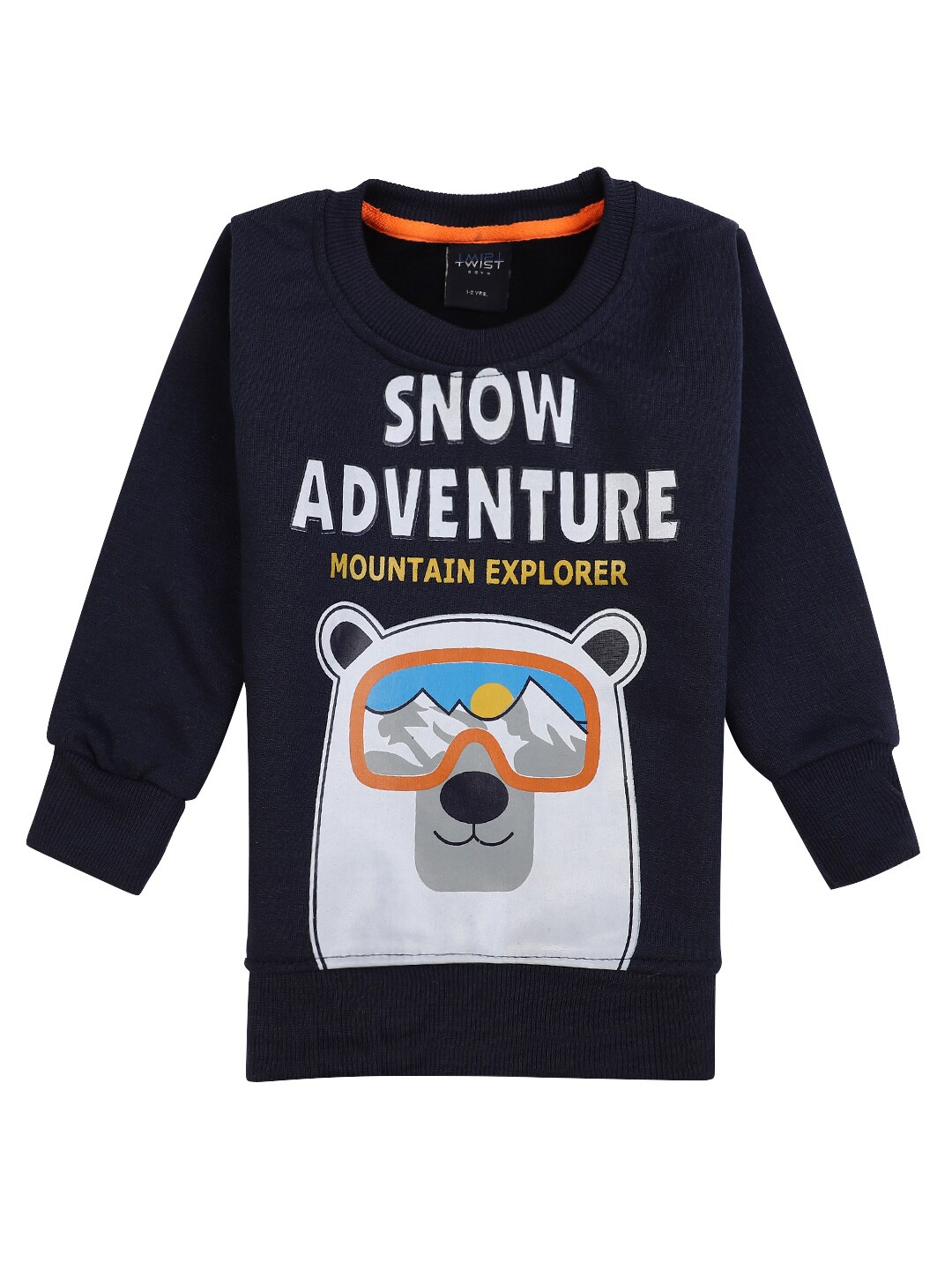 

V-Mart Boys Navy Blue Typography Printed T-shirt