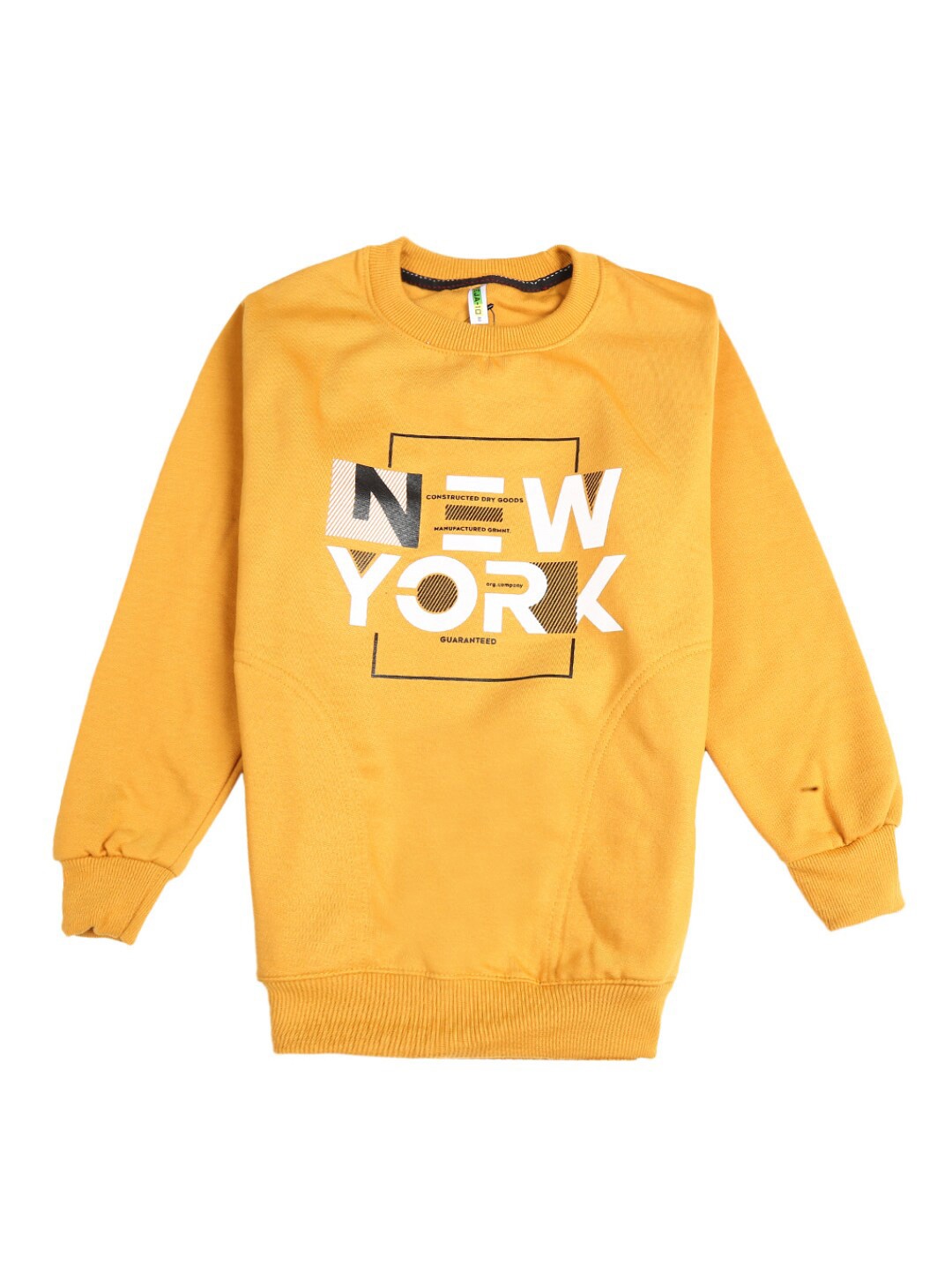

V-Mart Boys Mustard Yellow Typography Printed T-shirt