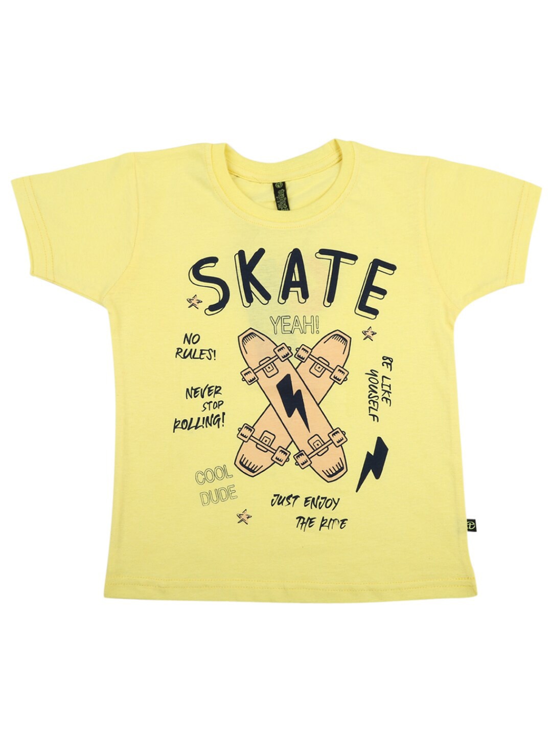 

V-Mart Boys Yellow Typography Printed Cotton T-shirt