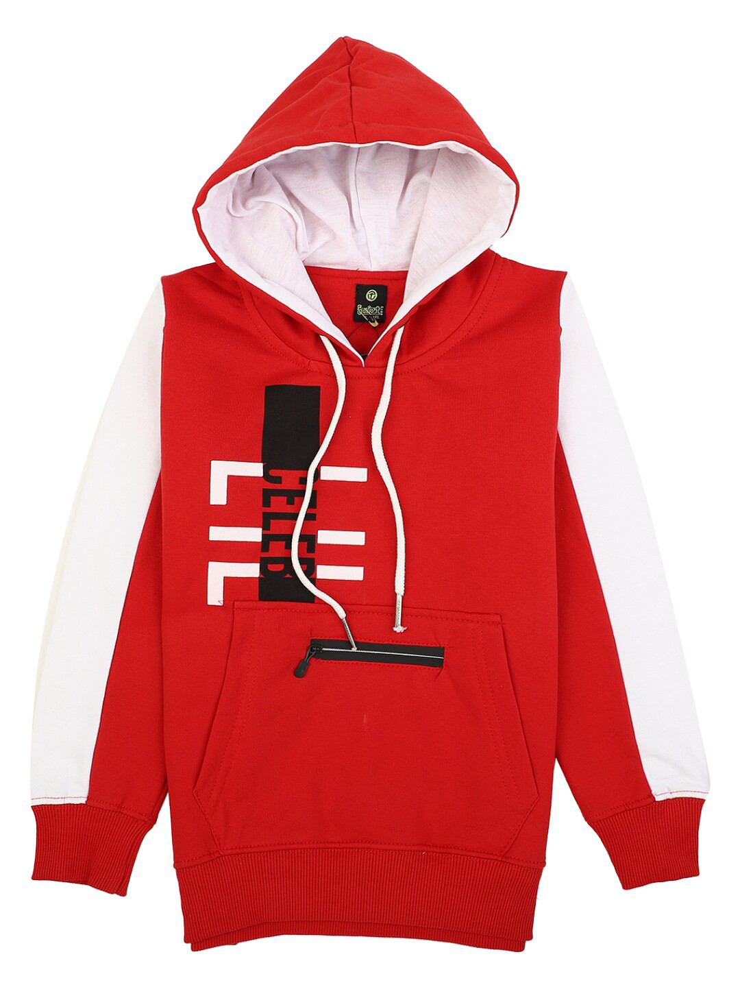 

V-Mart Boys Red Printed Hooded Sweatshirt
