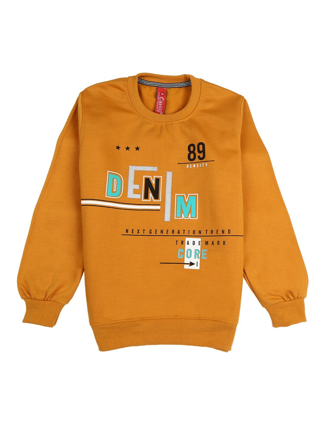 

V-Mart Boys Mustard Yellow Typography Printed T-shirt
