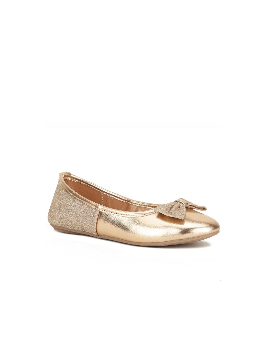 

Bubblegummers Girls Gold-Toned Ballerinas Bows Flats