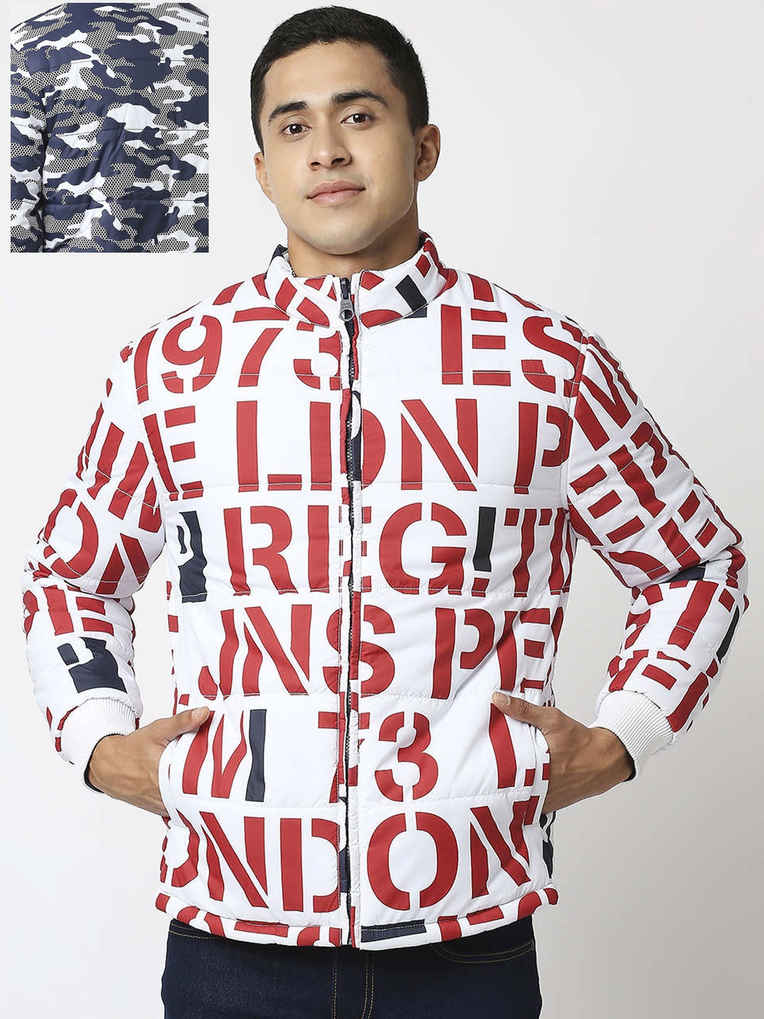 

Pepe Jeans Men White Typography Tailored Jacket
