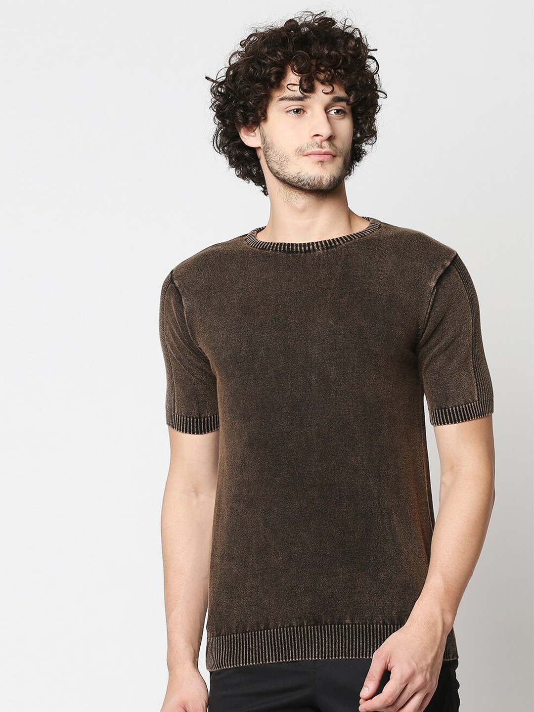 

Blamblack Men Brown Slim Fit T-shirt