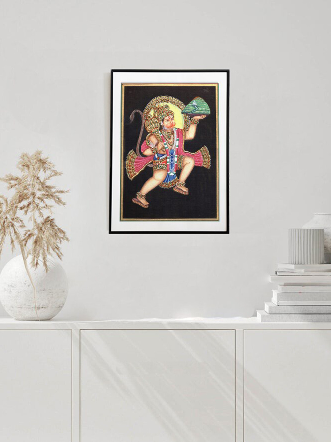 

Exotic India Red & Green Religious Painting Wall Art