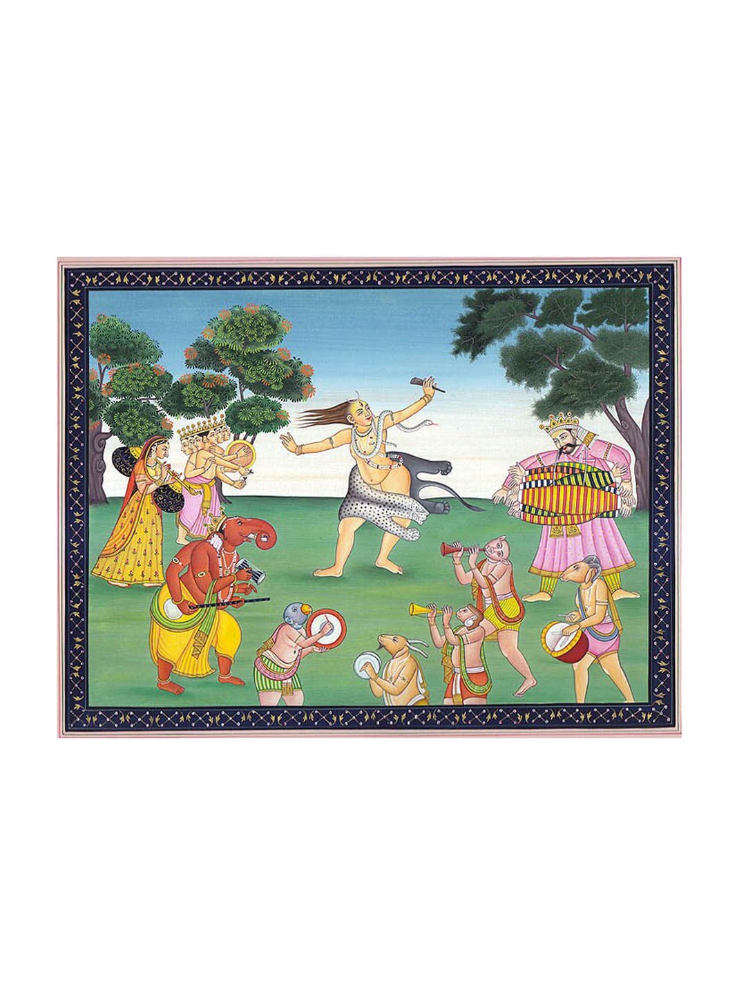 

Exotic India Green & Yellow Hand Painted Wall Art