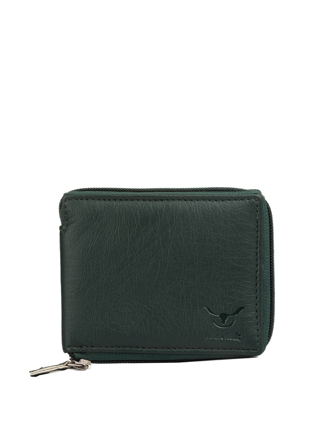 

Hidelink Men Green PU Zip Around Wallet