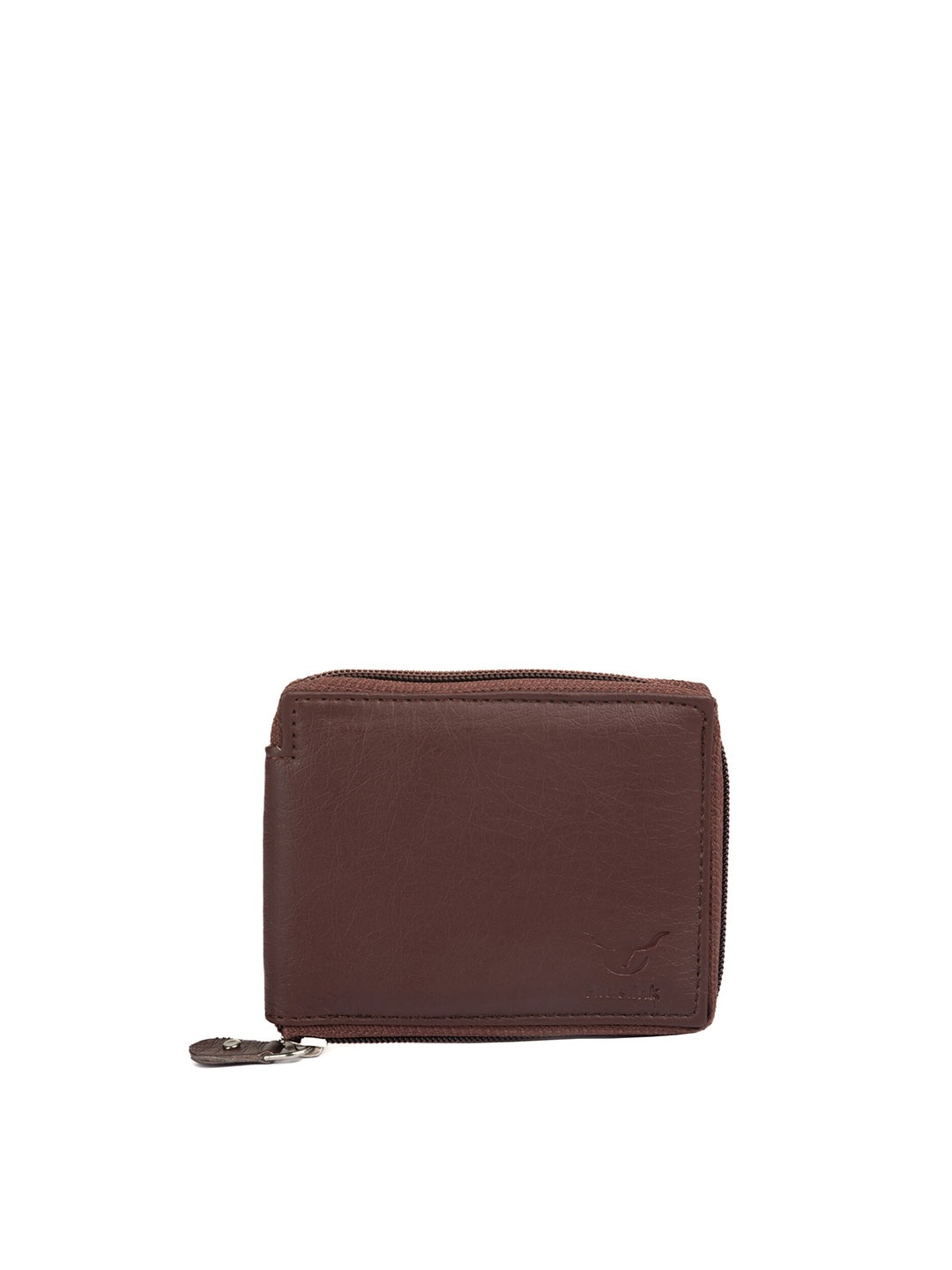 

Hidelink Men Brown PU Zip Around Wallet